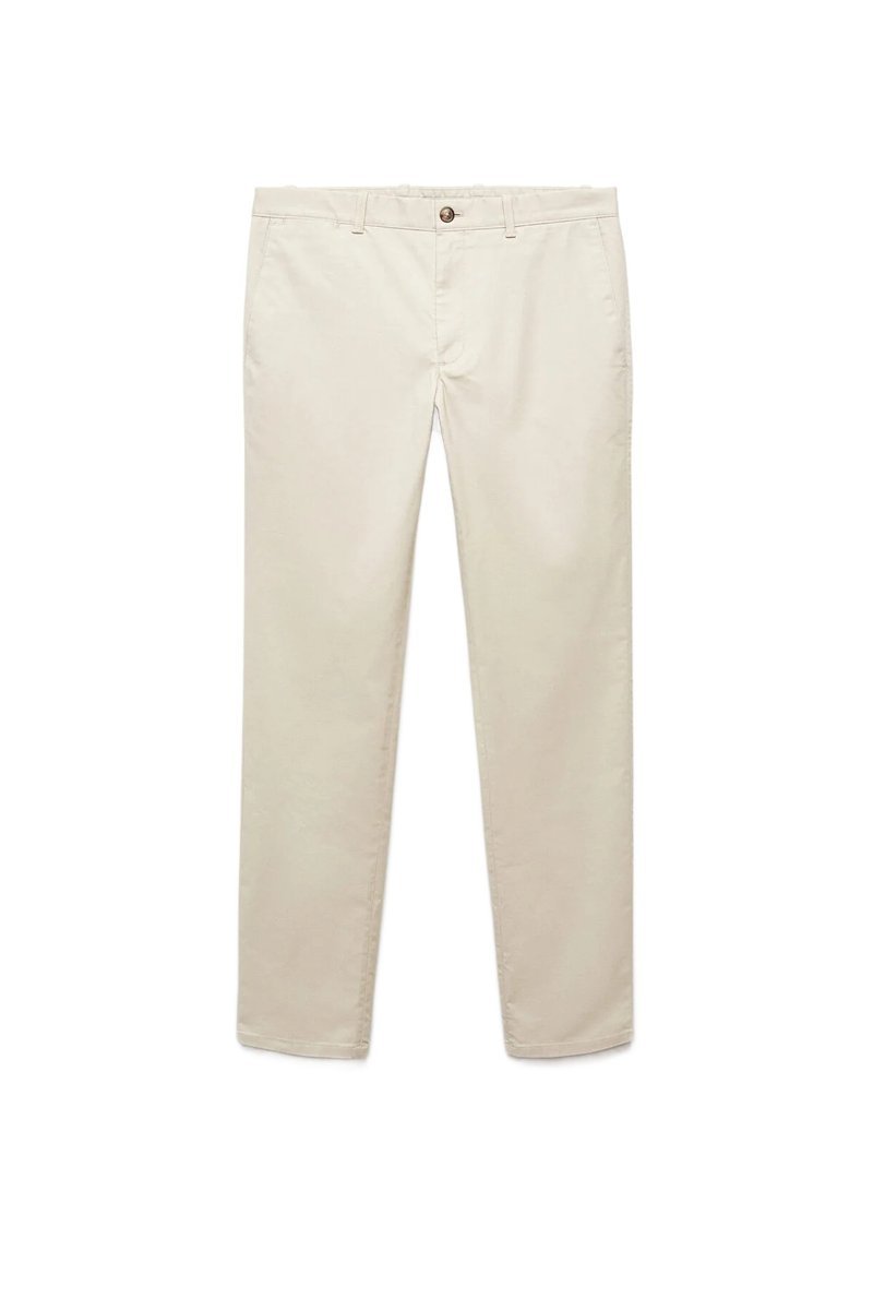 MANGO WOMAN SPODNIE MĘSKIE CASUAL BEŻOWE PROSTE NA GUZIKI 38 5DA