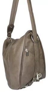 Plecak Skórzany ELKOR (PL) Jowita De Luxe Skóra Naturalna Licowa CIEMNY OLIWKOWY - Torebki damskie - miniaturka - grafika 2