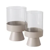 Świeczniki - Świeczniki szklane Pallas, metalowa nożka, 2 sztuki - miniaturka - grafika 1