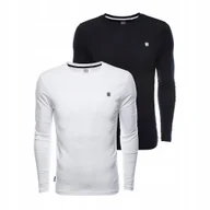 Koszulki męskie - Zestaw longsleeve męski z elastanem biały i czarny 2-pak Ombre Z40 V4 XL - miniaturka - grafika 1
