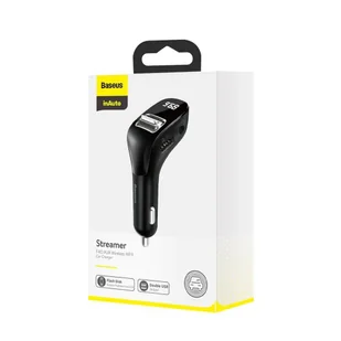 Baseus F40 nadajnik transmiter FM audio Bluetooth port AUX ładowarka samochodowa 2x USB 15W 2A czarny (CCF40-01) - Ładowarki samochodowe - miniaturka - grafika 19