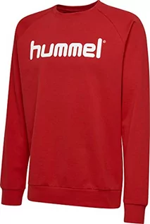 Bluzy męskie - Hummel HMLGO bluza męska z logo Cotton, czerwony, l - grafika 1