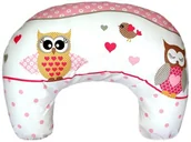 Poduszki do karmienia - Rogal poduszka fasolka dziecięca do karmienia BAWEŁNA - Sowy na rowerach róż - miniaturka - grafika 1