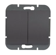 Wyłączniki światła i elektryczne - Wyłącznik podwójny Abex Onyx - antracyt - miniaturka - grafika 1