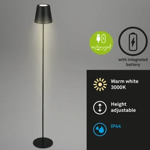Briloner Akumulatorowa lampa podłogowa LED Kiki, 2 700 K, czarna - Lampy stojące - miniaturka - grafika 4