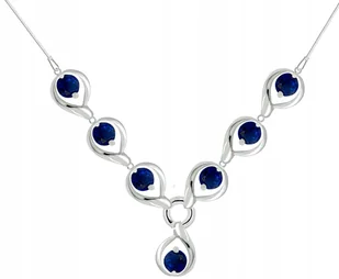 NASZYJNIK SREBRNY Z NIEBIESKIMI CYRKONIAMI BAL - Naszyjniki - miniaturka - grafika 1