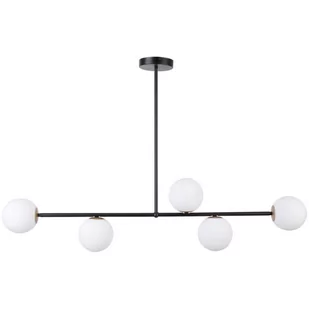 Sigma minimalistyczny czarny żyrandol 33186 GAMA lampa sufitowa do kuchni podłużna klosze białe kule 33186 - Lampy sufitowe - miniaturka - grafika 2
