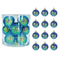 Bombki - BOMBKI CHOINKOWE PLASTIKOWE ZIELONE BROKATOWE Z EFEKTEM KAMELEONA 40 MM ZESTAW 12 SZT BOMBKI I OZDOBY CHOINKOWE - miniaturka - grafika 1