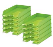 Przyborniki na biurko - Półka szuflada tacka na dokumenty A4 Zielony - ZESTAW 10 SZT - miniaturka - grafika 1