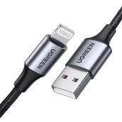 Kable USB - Kabel Lightning do USB UGREEN 2.4A US199, 2m (czarny) - miniaturka - grafika 1