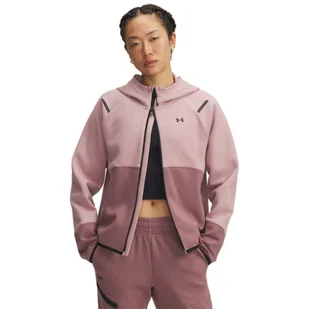 Damska bluza treningowa rozpinana z kapturem Under Armour Unstoppable Fleece FZ - różowa - UNDER ARMOUR - Bluzy damskie - miniaturka - grafika 1