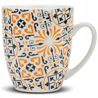 Kubki - Kubek porcelanowy z uchem, MAIOLICA ORANGE, do picia kawy, herbaty, 400 ml kod: O-10-099-135 - miniaturka - grafika 1