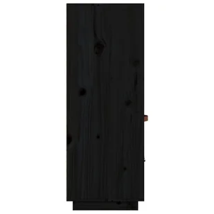 Lumarko Kredens, czarny, 67x40x108,5 cm, lite drewno sosnowe - Kredensy - miniaturka - grafika 9