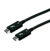 Kable USB - Kabel ROLINE Thunderbolt™ 4, 40 Gbit/s, 100 W, C-C, M/M, aktywny, czarny, 2 m - miniaturka - grafika 1