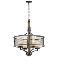 Lampy sufitowe - Elstead Lighting Wiejsko-rustykalny żyrandol Ahrendale - miniaturka - grafika 1