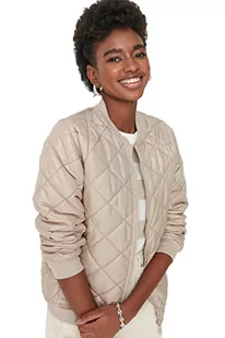 Trendyol Damska kurtka zimowa z długim rękawem bomberka z kołnierzem, Kolor norek, M - Kurtki damskie - miniaturka - grafika 1