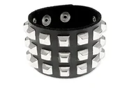 Bransolety męskie - Pieszczocha Męska Metal Punk Rock Black - miniaturka - grafika 1
