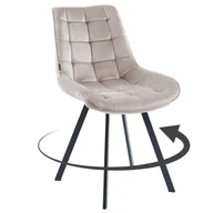 Krzesła - Krzesło obrotowe DC-6030S welur ciemny beż - miniaturka - grafika 1