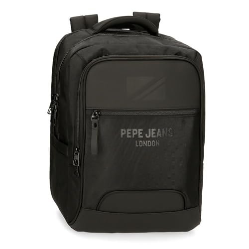Pepe Jeans Bromley, plecaki, plecaki kabinowe, torby na ramię Joumma Bags, poliester, różne rozmiary, czarny, zielony, czerwony, szary, poliester., Czarny (Black), Talla única, Potrójny plecak