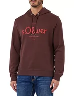 Bluzy męskie - s.Oliver Sales GmbH & Co. KG/s.Oliver Męska bluza z logo z kapturem, fioletowy, M - miniaturka - grafika 1