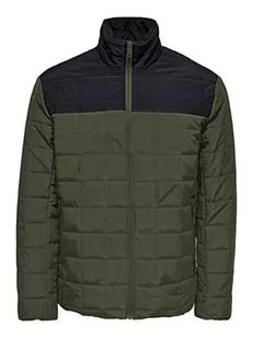 ONLY & SONS Męska kurtka pikowana, Olive Night/Szczegóły: czarny, S - Kurtki męskie - miniaturka - grafika 1