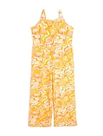 Sukienki - Koton Girls's Overalls Halter Neck Strappy psychodeliczny nadruk sukienka, Pomarańczowy wzór (2d1), 9-10 Lat - miniaturka - grafika 1