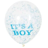 Balony i akcesoria - Balony, Its a Boy z konfetti, 12", 6 sztuk - miniaturka - grafika 1