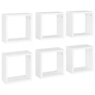Półki do salonu - vidaXL vidaXL Półki ścienne kostki, 6 szt., białe, 30x15x30 cm - miniaturka - grafika 1