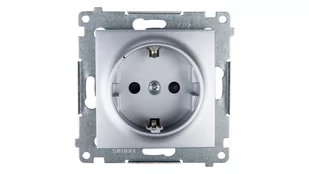 Kontakt Simon Simon 54 Gniazdo pojedyncze SHUKO 16A IP20 z przesłoną torów srebrny mat DGSz1Z.01/43 WMDW-03111x-043 0001-00000-36082 [4349585] - Gniazdka elektryczne - miniaturka - grafika 1