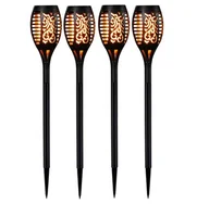 Pozostałe ozdoby ogrodowe - Lampka Solarna Pochodnia Zestaw 4 Szt. - miniaturka - grafika 1