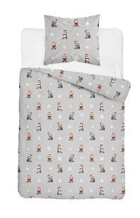 Pościel bawełniana dziecięca 140x200 xoxo 5875a świąteczne kotki - Pościel dla dzieci - miniaturka - grafika 1