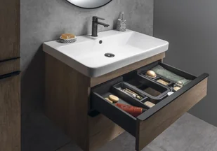 Sapho Sitia Szafka podumywalkowa podwójna 116x44,1x50 cm dąb alabama SI120-2222 - odbiór osobisty: Kraków, Warszawa - Szafki łazienkowe - miniaturka - grafika 1