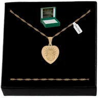 Biżuteria dla dzieci - Złoty Łańcuszek + Medalik Serce Szkaplerz+Grawer Gratis Prezent Na Chrzest - miniaturka - grafika 1