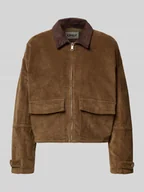 Kurtki damskie - Kurtka sztruksowa o pudełkowym kroju z mieszanki bawełny model ‘GLOBAL’ - miniaturka - grafika 1