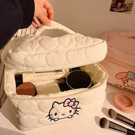 Inne - TEMU 1 szt. Sanrio dla for hello kitty Pokrowiec na kosmetyki - Uroczy biały organizer do makijażu z kokardką, idealny do podróży i biura, idealny - miniaturka - grafika 1