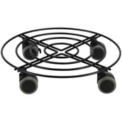 Donice - Esschert Design Metalowy wózek pod donicę 28 cm - miniaturka - grafika 1
