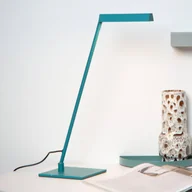 Lampy stojące - Lucide Lampa stołowa LED Lavale, turkusowa, ściemniana, wysokość 42 cm - miniaturka - grafika 1