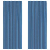 Zasłony - vidaXL Zasłony woalowe z kieszeniami na drążek 2 szt. Royal Blue - miniaturka - grafika 1