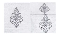 Ręczniki - Komplet ręczników w folii 3 szt Ornament biały 30x50, 50x90, 70x140 400g/m2 - miniaturka - grafika 1