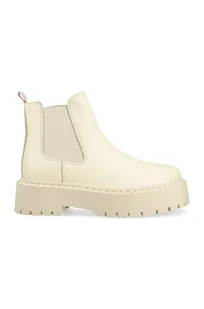 Steve Madden sztyblety skórzane Veerly damskie kolor beżowy na platformie - Botki damskie - miniaturka - grafika 1