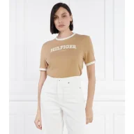 Koszulki i topy damskie - Tommy Hilfiger T-shirt MONOTYPE FLOCK | Regular Fit - miniaturka - grafika 1