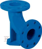 Łączniki, trójniki, kształtki - Kolano kołnierzowe N,ze stopą , DN80, żeliwo szare GJL, kołnierz na 8 otworów - miniaturka - grafika 1