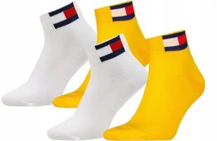 TOMMY HILFIGER SKARPETY MĘSKIE STOPKI 43-46 biała żółta - Skarpetki męskie - miniaturka - grafika 1