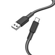Kable USB - Hoco Kabel Usb Do Usb-C 3a Jaeger X69 Czarno-Biały - miniaturka - grafika 1