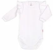 Body dla niemowląt - Body długi rękaw z falbanką BIAŁE r 68 KLEKLE - miniaturka - grafika 1
