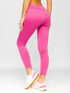 Spodnie sportowe damskie - Różowe legginsy damskie Denley YW01059 - miniaturka - grafika 1
