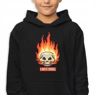 Bluzy dla dziewczynek - Bluza Dziecięca Z Kapturem Czarna Lost Soul Wysoka Jakość Mix Wzorów 140 Cm - miniaturka - grafika 1