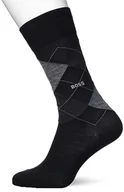 Skarpetki męskie - BOSS Męskie skarpety John Rs Argyle Wo Regular Socks, czarny 2, 40-46 EU - miniaturka - grafika 1