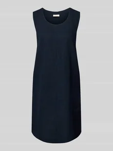 Sukienka lniana o długości do kolan z okrągłym dekoltem model ‘LAVA’ - Sukienki - miniaturka - grafika 1