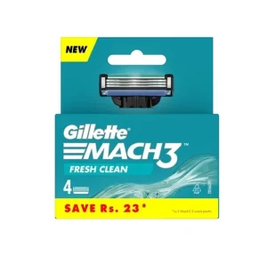 Gillette Mach3 Fresh Clean wkłady do maszynki do golenia dla mężczyzn 4 sztuki - Akcesoria i części do maszynek do golenia - miniaturka - grafika 1